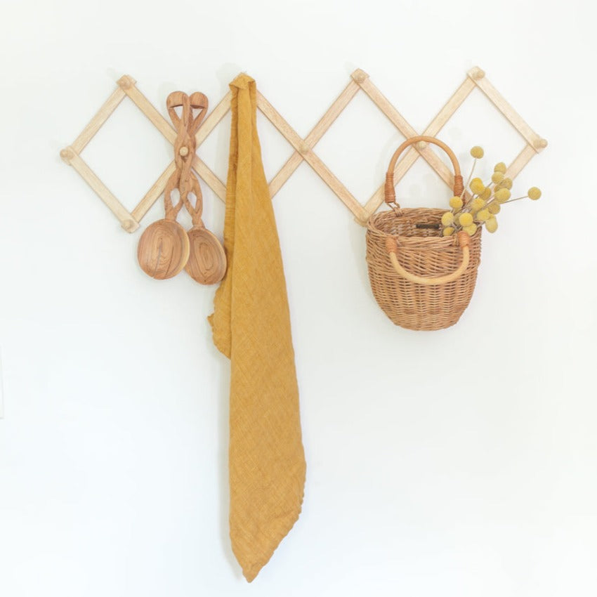 Stone Washed Linen Tea Towel in Gold