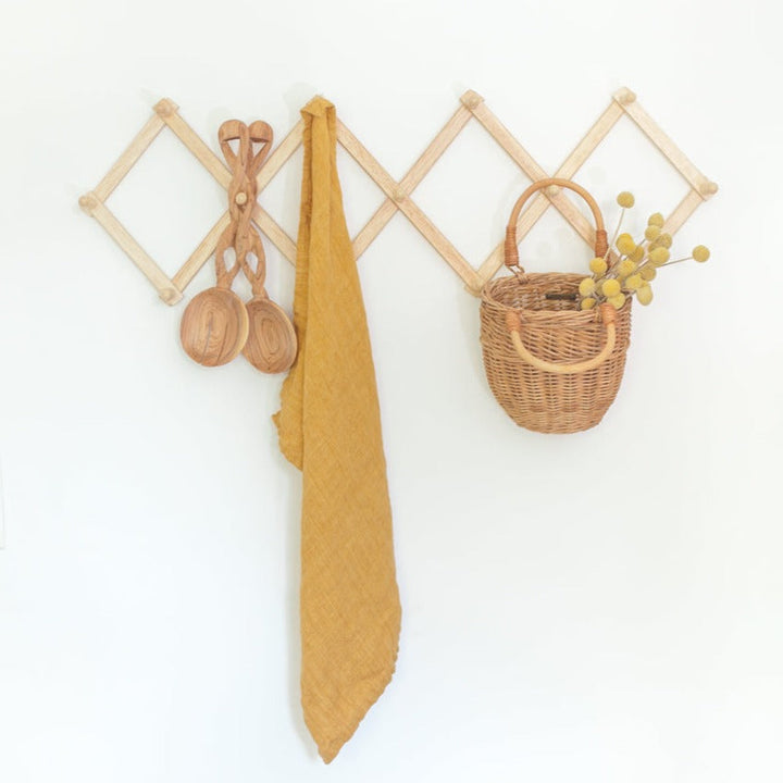 Stone Washed Linen Tea Towel in Gold