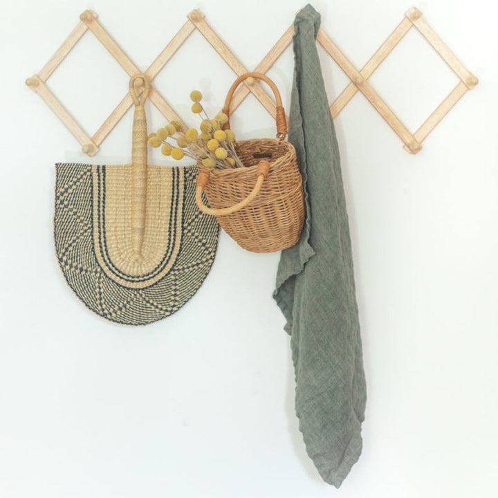 Stone Washed Linen Tea Towel in Iron Ore