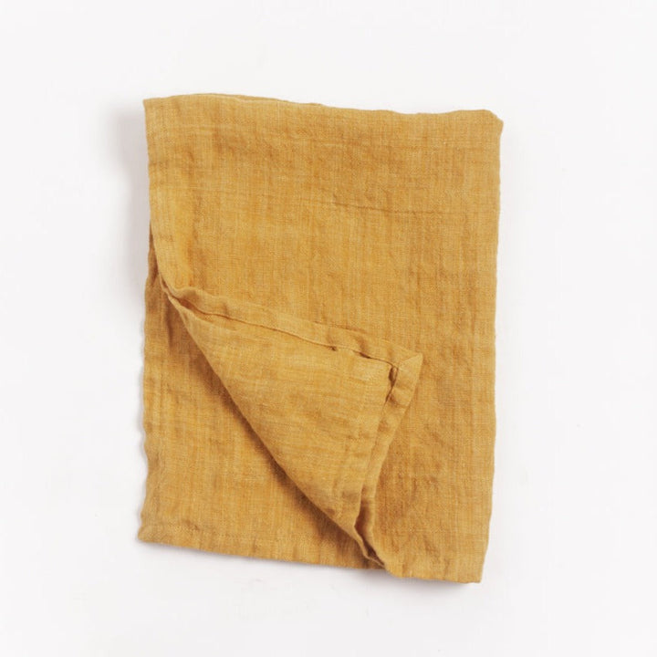 Stone Washed Linen Tea Towel in Gold
