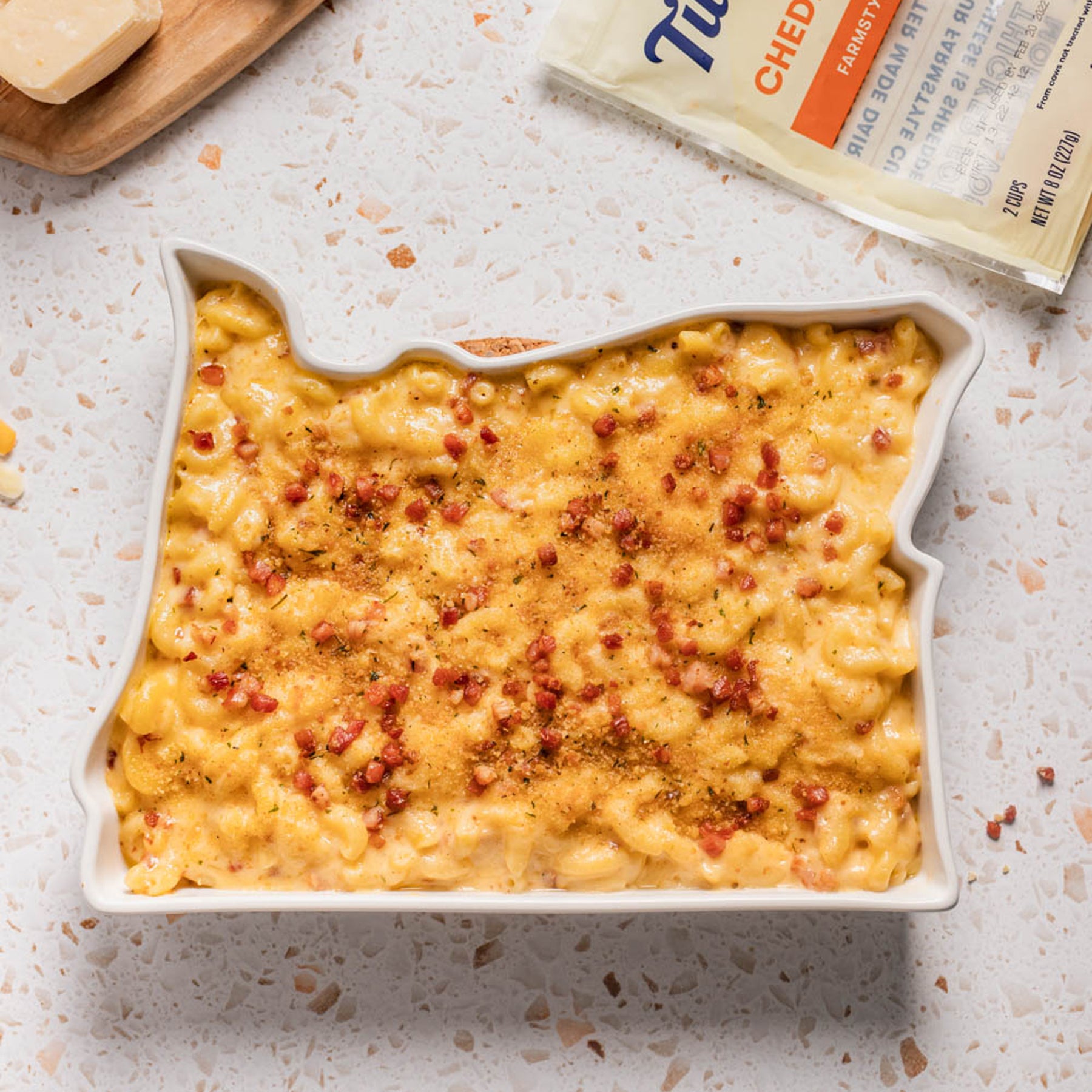 Oregon Baked Mac n Cheese with Crispy Pancetta