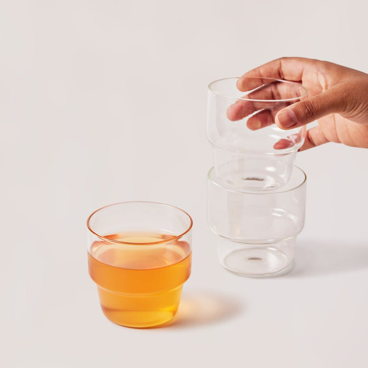 Stackable Glass Tumbler, Set of 4