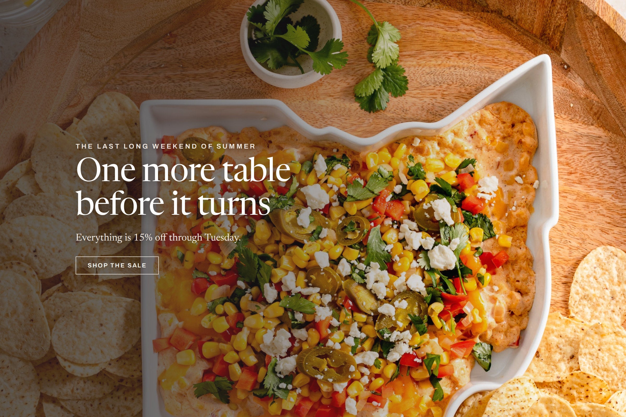 One more table before it turns, Labor Day sale at Lark at Home